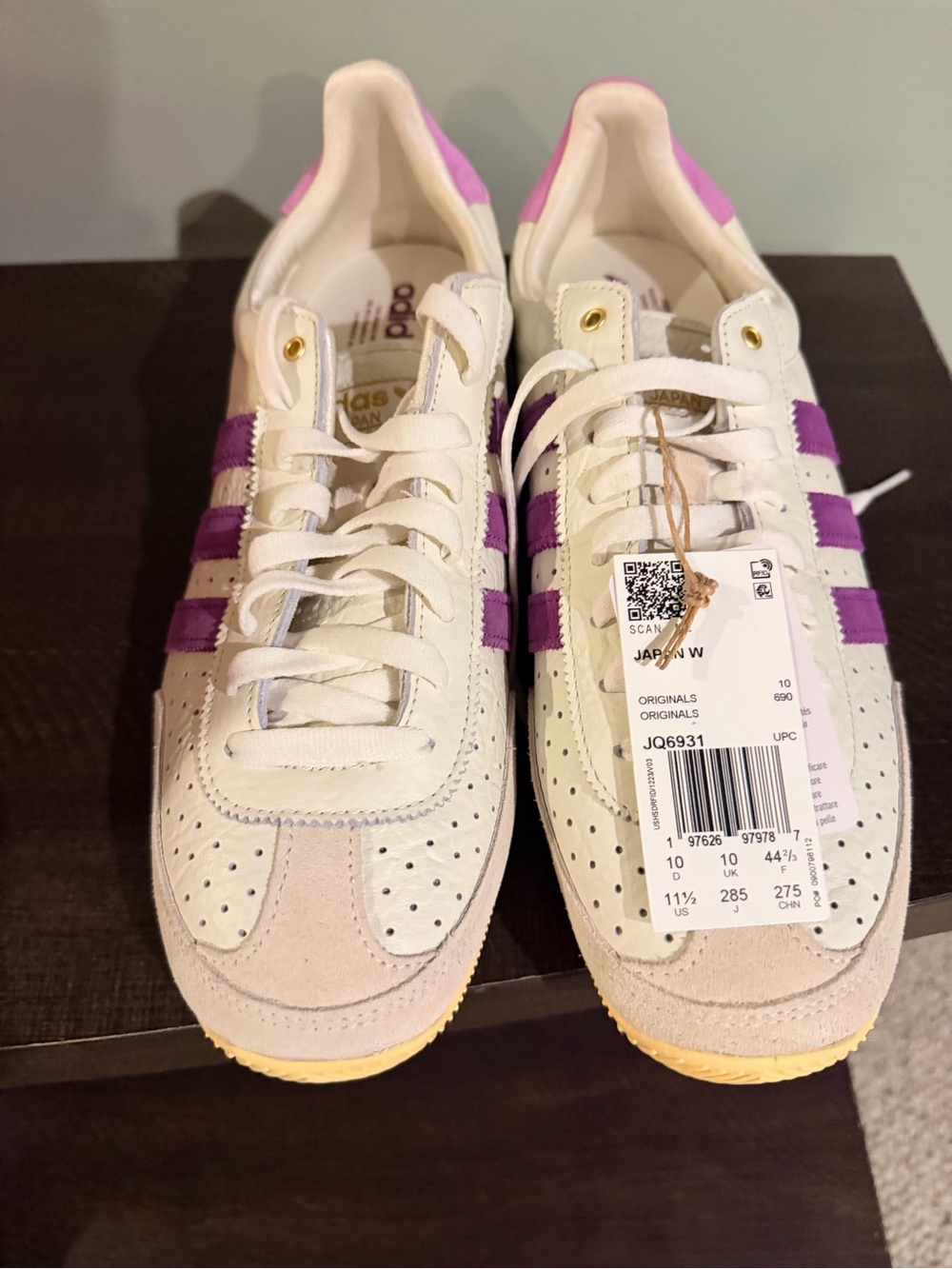 adidas Japan W Leather Sneakers in White/Purple Brand new with tags women’s 11.5